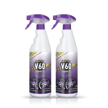Frontal de 2 botellas de V60 Sport Limpia Llantas