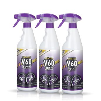 Frontal de 3 botellas de V60 Sport Limpia Llantas