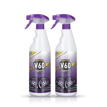 Frontal de 2 botellas de V60 Sport Limpia Llantas